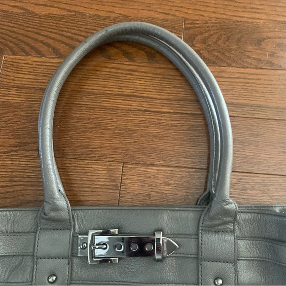 Grey Leather Kenneth Cole Oversized Shoulder Bag - Picture 3 of 10